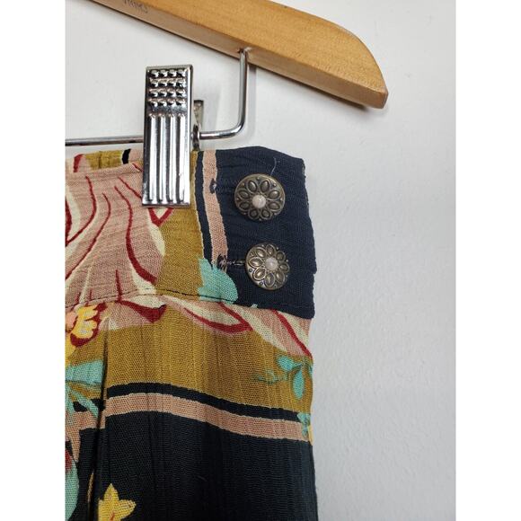 Vintage 90s Ms Interpret Womens Pants Wide Leg Crop High Rise Floral Pleated 12 - Picture 3 of 11